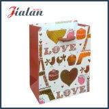 Valentine`S Day Gold Hot Stamping Logo Printed Paper Gift Bag